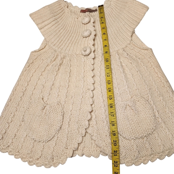 Saint Tropez White Cap Sleeve Knit Cardigan Sweater - Picture 9 of 13